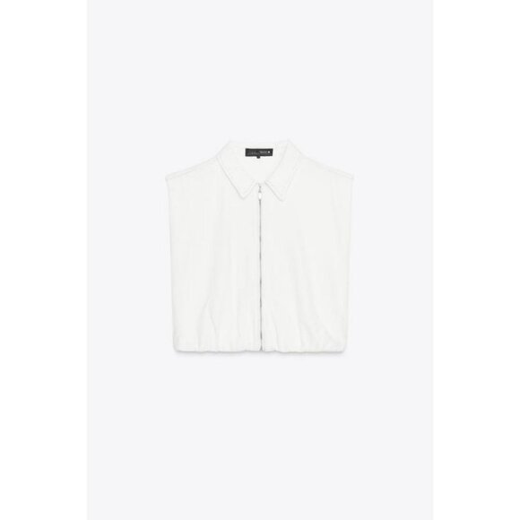 ZARA TOPSTITCHED WAISTCOAT WITH ELASTICATED HEM - Picture 6 of 8